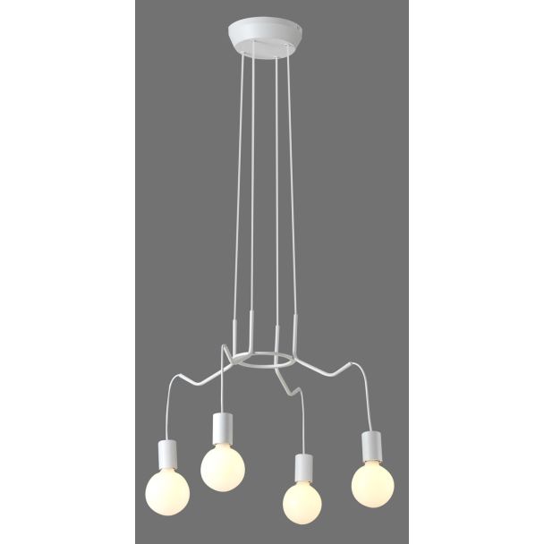 CANDELLUX 34-71002 BASSO LAMPA WISZĄCA 4X40W E27 BIAŁY MATOWY