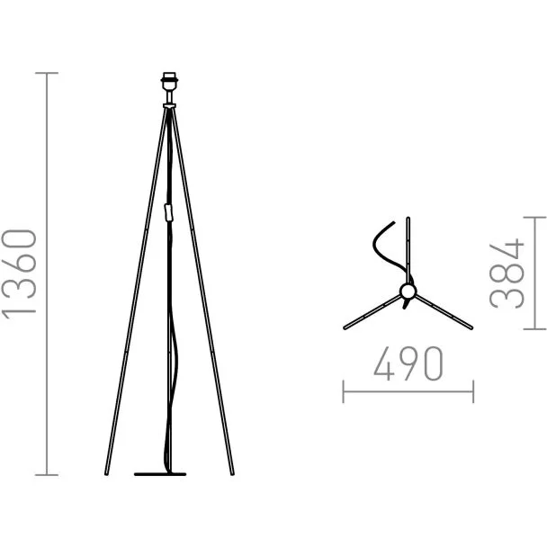 RENDL R11992 NYC TRIPOD podłogowy stojak chrom 230V E27 42W