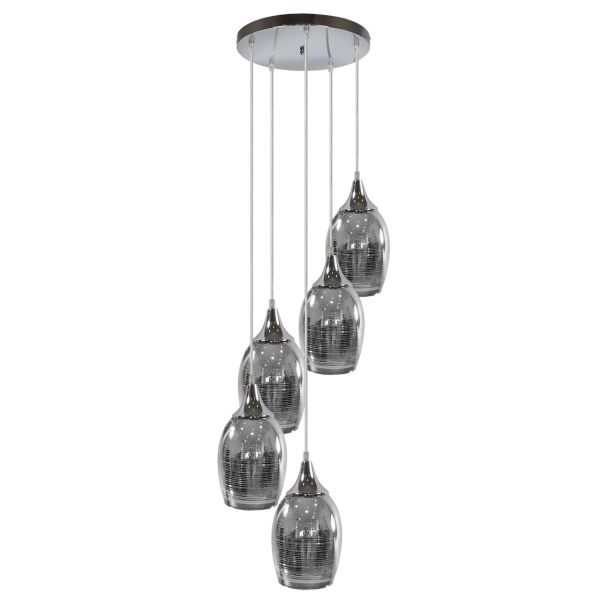 CANDELLUX 35-60198 MARINA LAMPA WISZĄCA TALERZ 5X60W E27 CHROM