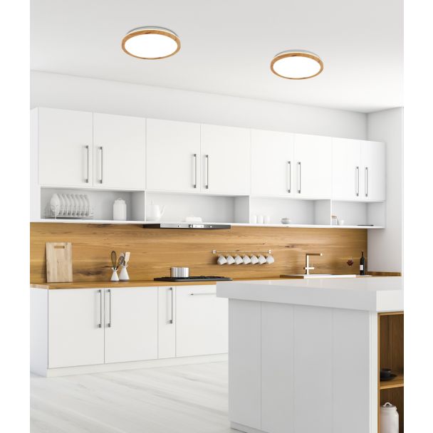 CANDELLUX 50333113 PLAFON KATO 300 mm 1 BIAŁY JASNE DREWNO