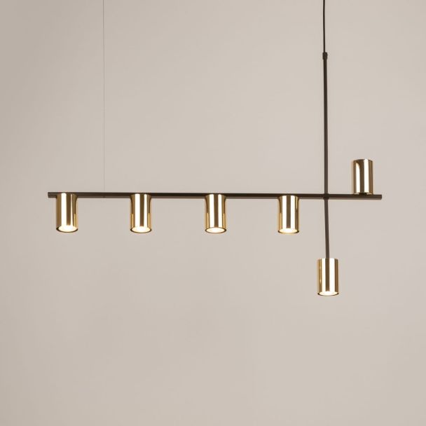 SIGMA 33696 Vendo 6 lampa wisząca czarny,mosiądz
