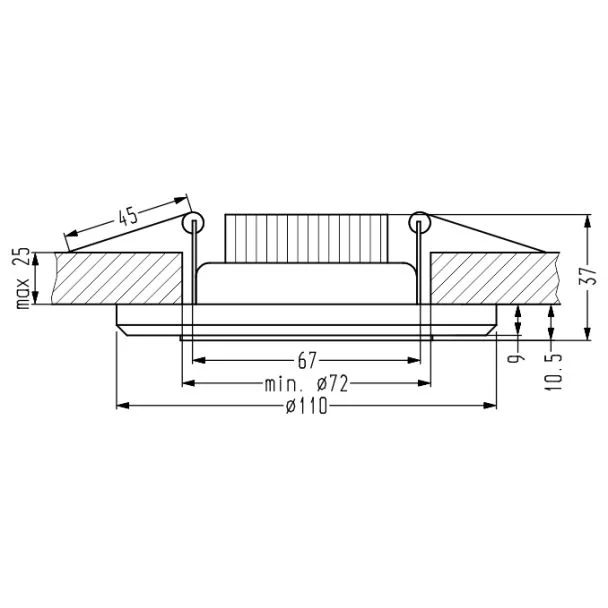 CANDELLUX 2263915 SSP-23 CH/TR+BL 8W LED 230V RING LED NIEBIESKI oczko sufitowe lampa sufitowa STAŁA OKRĄGŁA SZKŁO TRANSPARENTNE