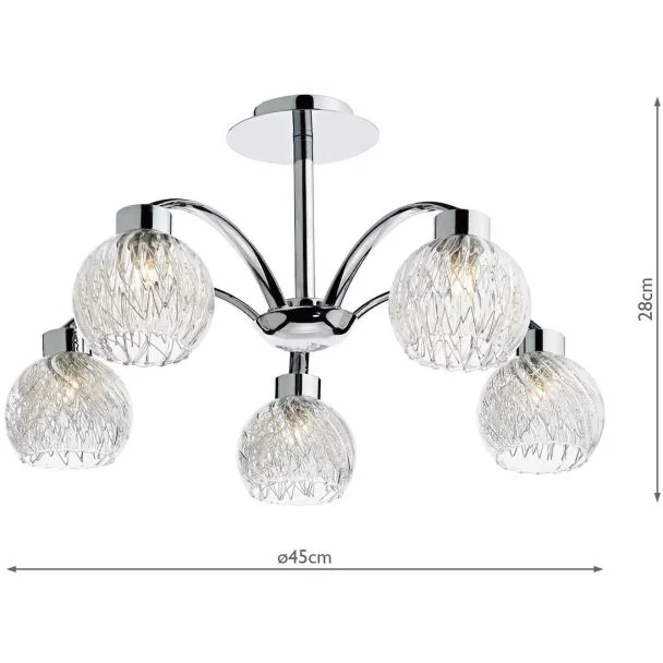 DAR YAS0550 YASMIN 5LT SEMI FLUSH POL CHR