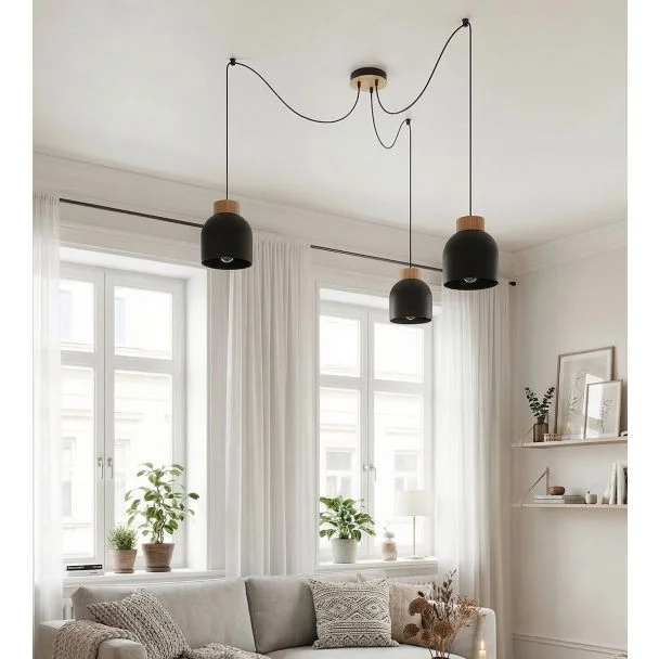 EMIBIG 1626/3 KRU 3 BLACK LAMPA WISZĄCA