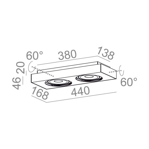 AQFORM 40212 SLEEK distance 111x2 QRLED natynkowy