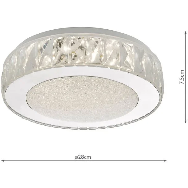 DAR AKE5208 AKELIA FLUSH SML ACRYLIC STAINLESS STEEL LED