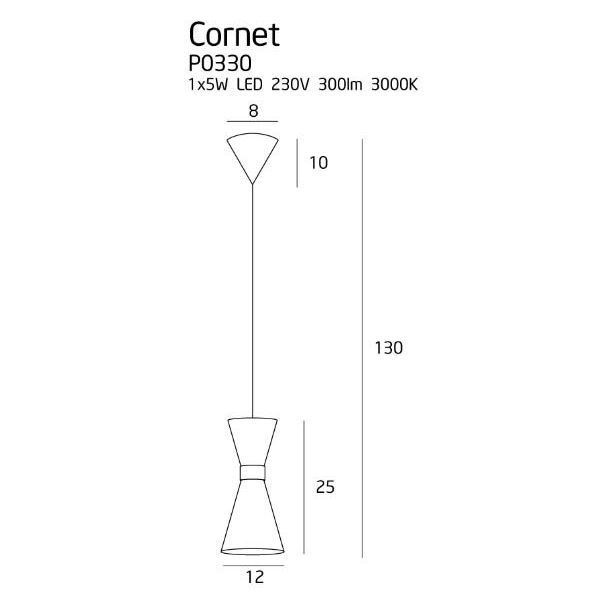 MAXLIGHT CORNET lampa wisząca P0330
