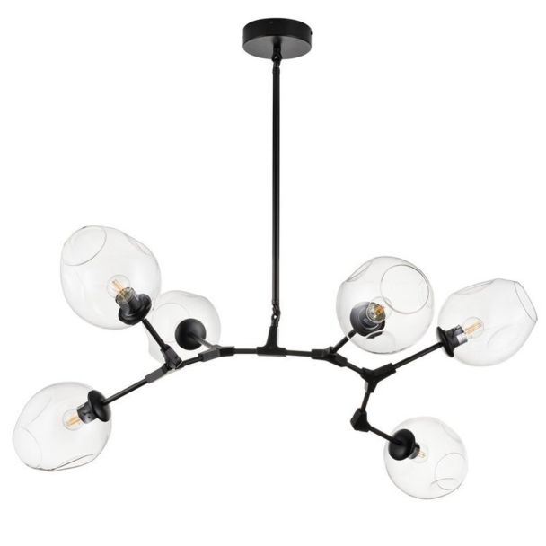 Step into Design ST-1232-6 TRANSPARENT Lampa wisząca MODERN ORCHID-6 transparentno czarna 130 cm
