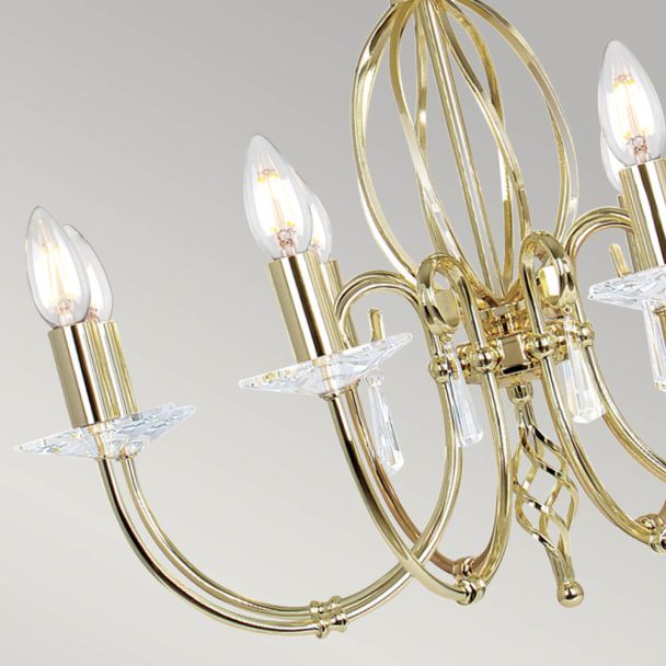 ELSTEAD AEGEAN AG8 POL BRASS 8Lt Chandelier/Semi-Flush
