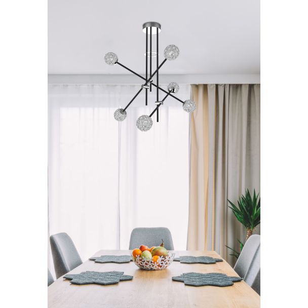 CANDELLUX A0032-360 PAKSOS LAMPA WISZĄCA 6XMAX 5W G9 LED CZARNY APETI