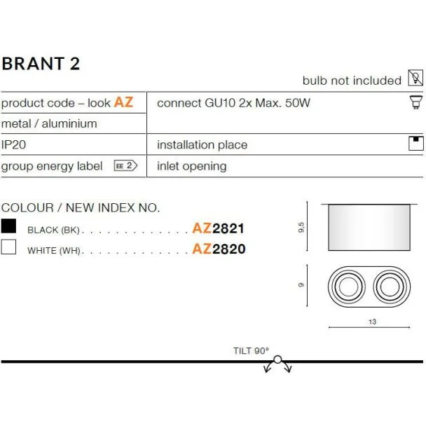 AZZARDO AZ2820 Brant 2 (white)