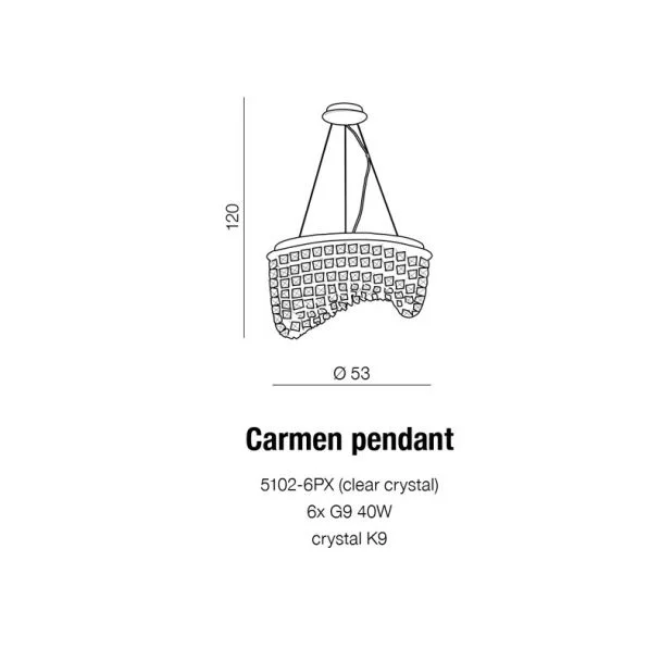 AZZARDO 5102-6PX-CL / AZ1284 Carmen pendant/top Lampa wisząca