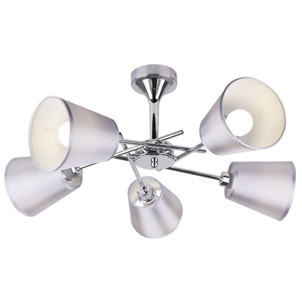 CANDELLUX 35-70630 VOX LAMPA WISZĄCA 5X40W E14 CHROM Z ABAŻUREM