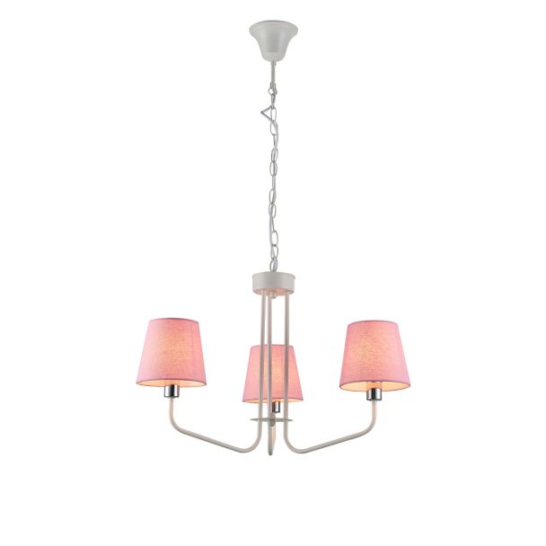 CANDELLUX 50203097 LAMPA WISZĄCA YORK 3 BIAŁY RÓŻOWY
