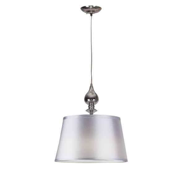CANDELLUX 31-03690 PRIMA LAMPA WISZĄCA CHROMOWY 1X60W E27 ABAŻUR SREBRNY