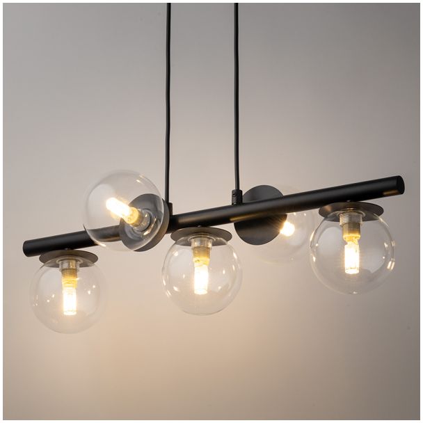 SIGMA 40791 AVOLA lampa wisząca kulki 5 czarne/transparentne