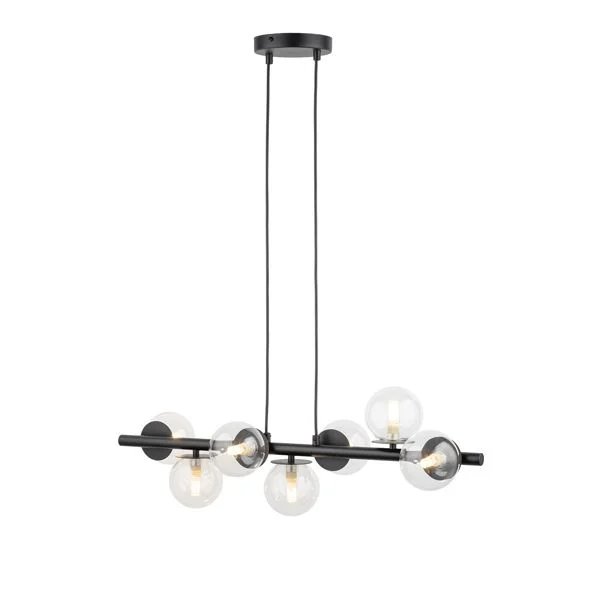 SIGMA 40792 AVOLA lampa wisząca kulki 7 czarne/transparentne