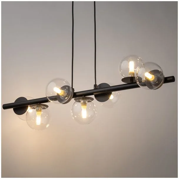SIGMA 40792 AVOLA lampa wisząca kulki 7 czarne/transparentne