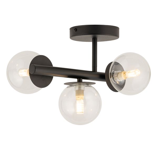 SIGMA 40794 AVOLA plafon 3 czarny/transaparentny