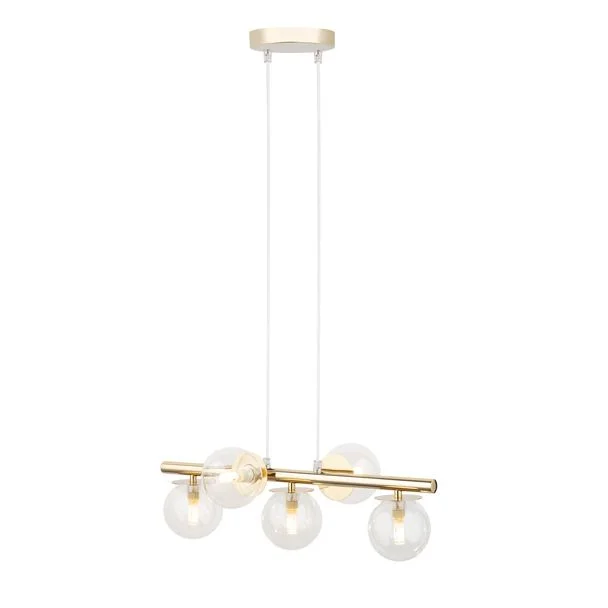 SIGMA 40799 AVOLA lampa wisząca 5 złoty/transparentny