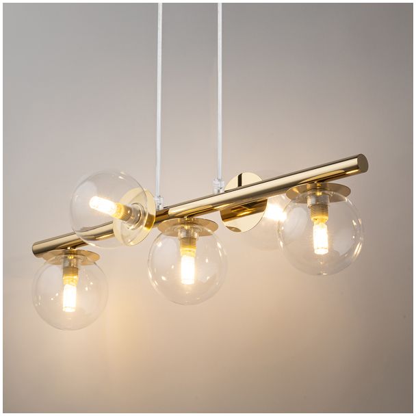 SIGMA 40799 AVOLA lampa wisząca 5 złoty/transparentny