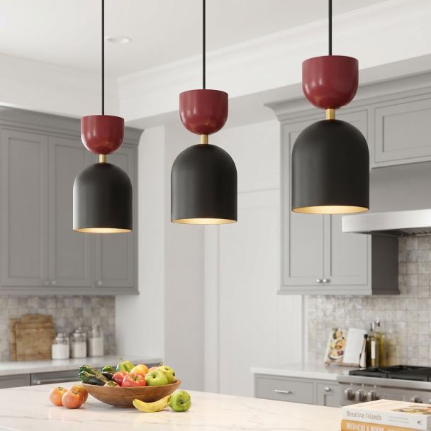 EMIBIG 1737/3B GAUDI 3 BLACK BURGUNDY Lampa wisząca