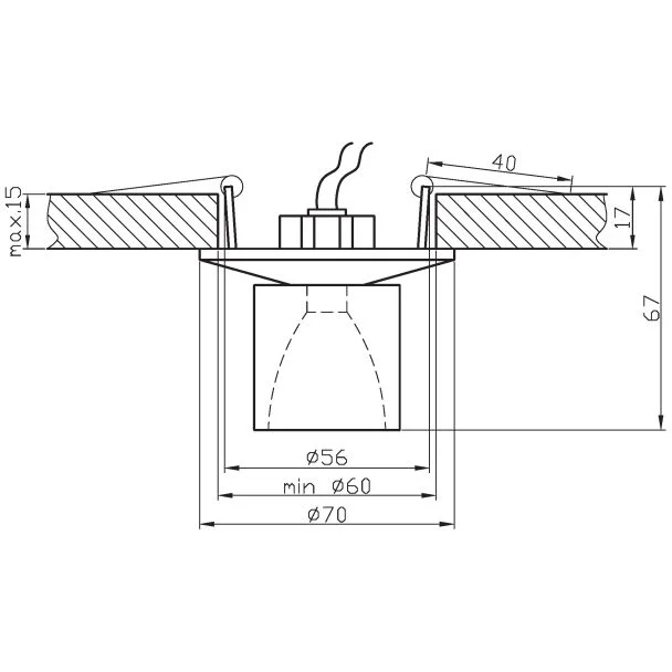 CANDELLUX 2262838 SK-06 SG G4 SATYNA ZŁOTO OPR. STROP. STAŁA KRYSZTAŁ 20W G4