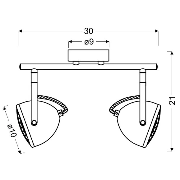 CANDELLUX 92-68057 PENT LISTWA 2X50W GU10 BETONOWY SZARY