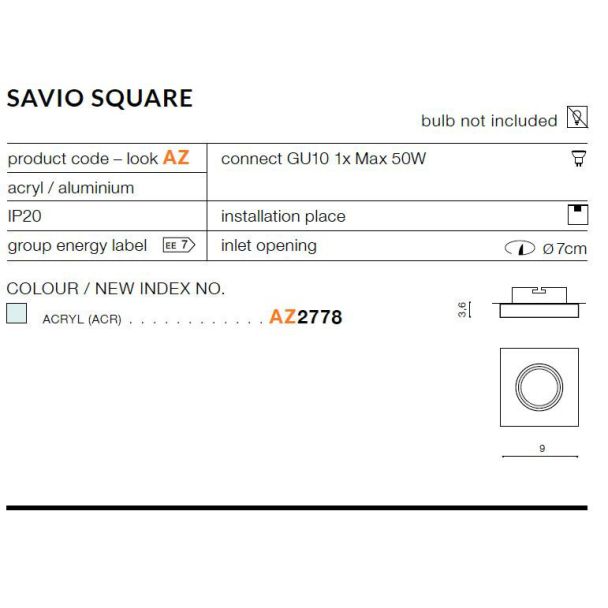 AZZARDO AZ2778 Savio Square