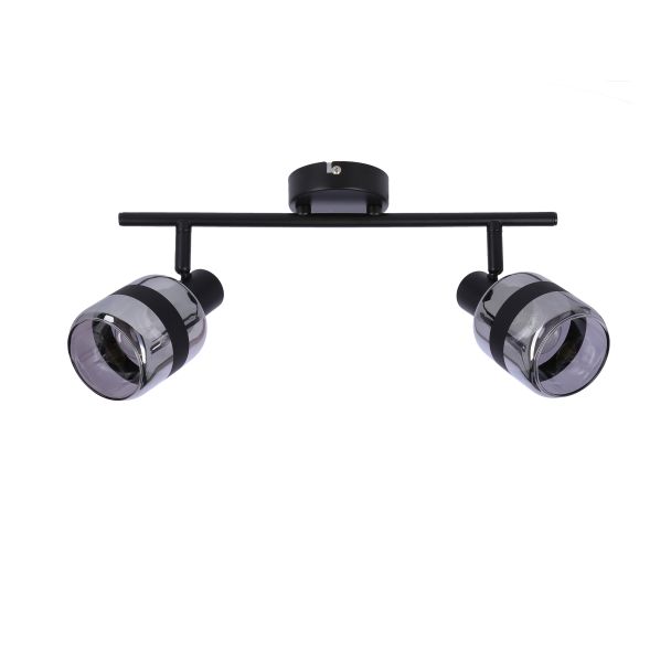 CANDELLUX 92-13422 YUKI LAMPA LISTWA CZARNY MATOWY 2X15W E14 KLOSZ DYMIONY