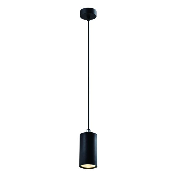 CANDELLUX 31-78537 TUBO LAMPA WISZĄCA CZARNY 1X25W GU10 KLOSZ 10CM CZARNY