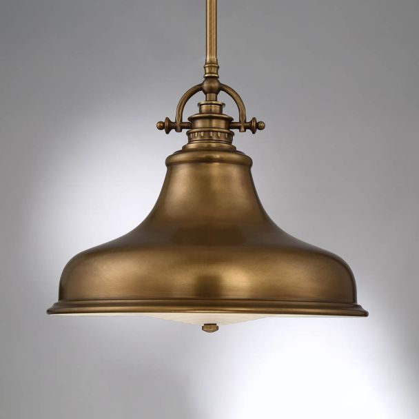 ELSTEAD Emery QZ-EMERY-P-M-WS 1 Light Medium Pendant - Weathered Brass