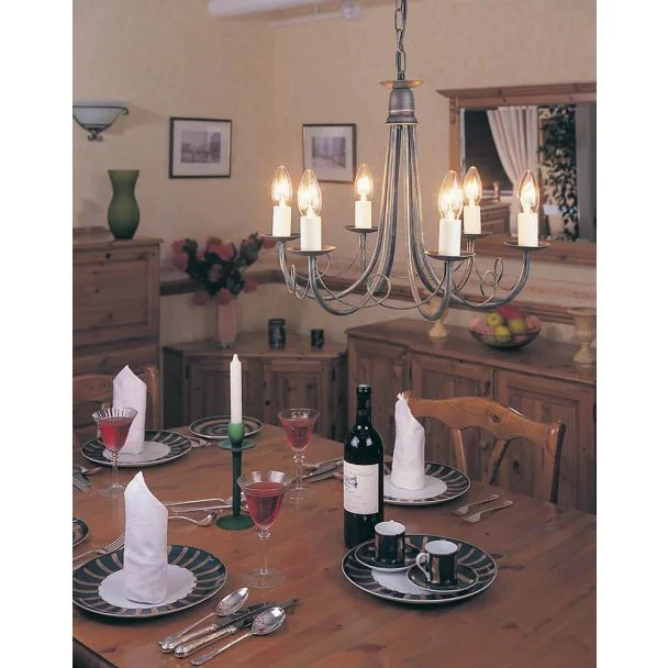 ELSTEAD MINSTER MN6 BLK/GOLD 6Lt Chandelier/Semi-Flush
