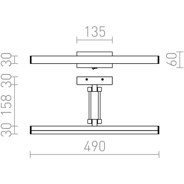 RENDL R12954 SWING nad obraz chrom 230V LED 8W 3000K