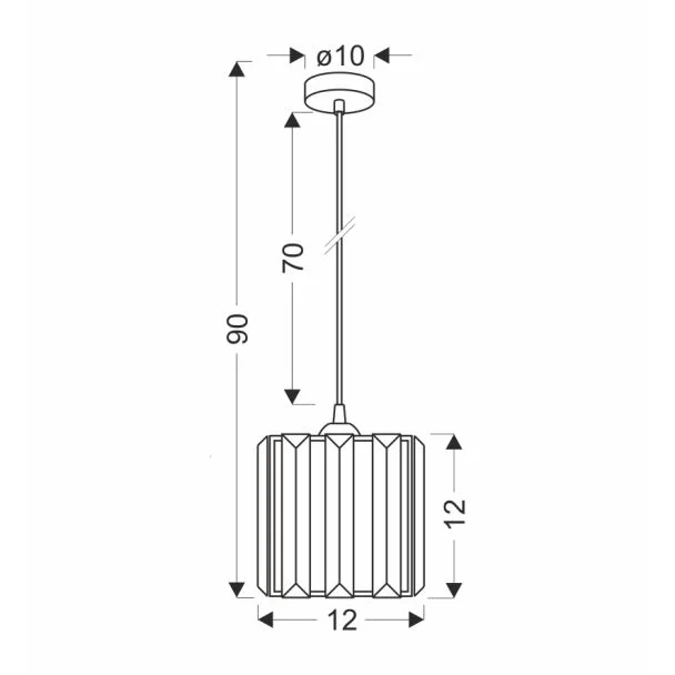 CANDELLUX 31-21106 GLASSIA LAMPA WISZĄCA CZARNY 1X40 E27 KLOSZ CZARNY+KRYSZTAŁY BEZBARWNE