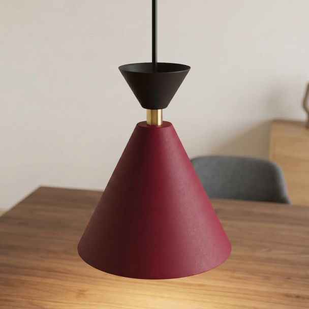 EMIBIG 1740/1 KLEVER 1 BURGUNDY BLACK Lampa wisząca