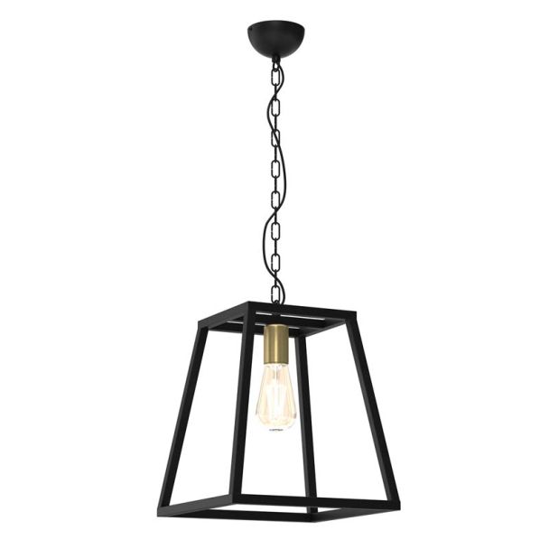 LUMINEX 4415 żyrandol Frame black/antic brass 1xE27