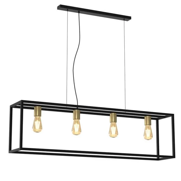 LUMINEX 4417 żyrandol Frame black/antic brass 4xE27