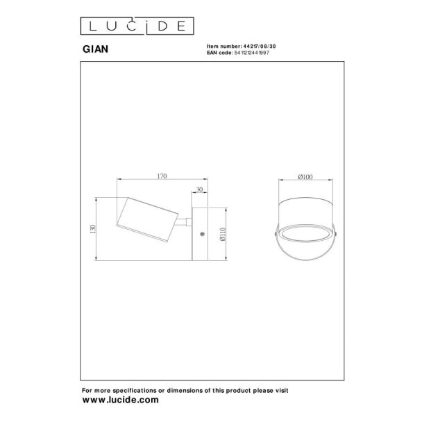 LUCIDE GIAN 44217/08/30 lampa wisząca