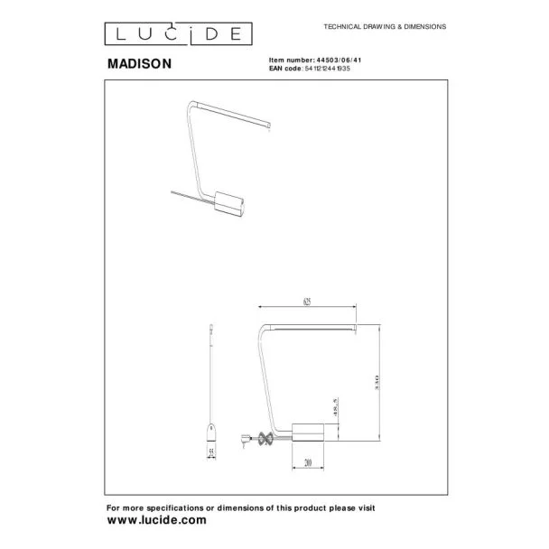 LUCIDE MADISON 44503/06/41 lampa biurkowa