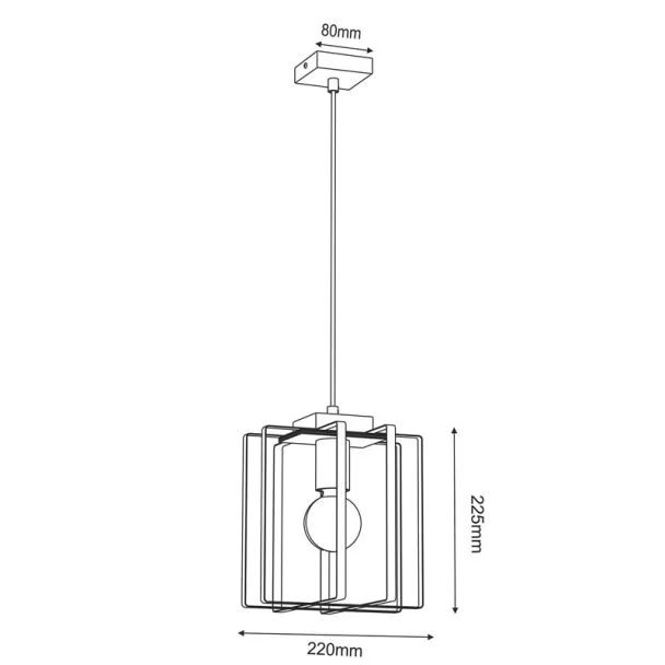 LUMINEX 4453 żyrandol Kortez black/wood 1xE27