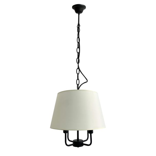 CANDELLUX 31-01368 PASTERI LAMPA WISZĄCA CZARNY MATOWY 4X40W E14 ABAŻUR BEŻOWY
