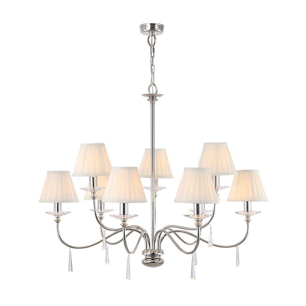 ELSTEAD FINSBURY PARK FP9 POL NICKEL 9Lt Chandelier/Semi-Flush