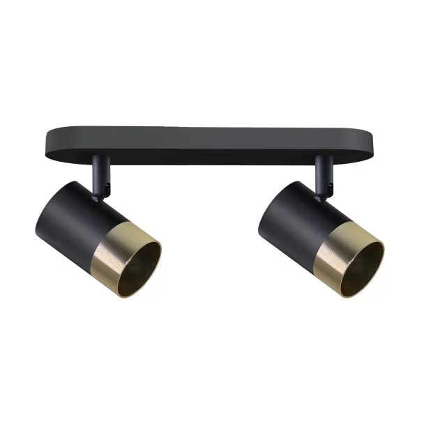 CANDELLUX 92-27429 TOBI LAMPA SUFITOWA LISTWA CZARNY 2X15W GU10 KLOSZ CZARNY+ZŁOTY