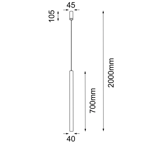 ANTIGO Lampa wisząca Yabu 1 - Czarna (700 mm) 5526