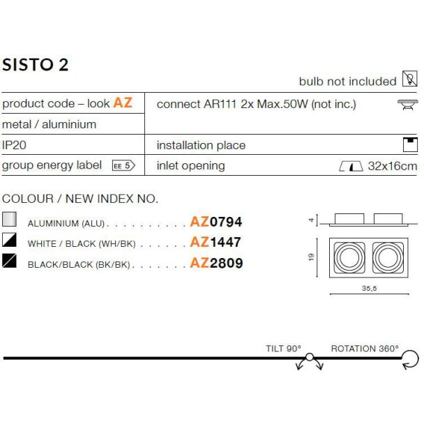 AZZARDO AZ2809 Sisto 2 (black/black)