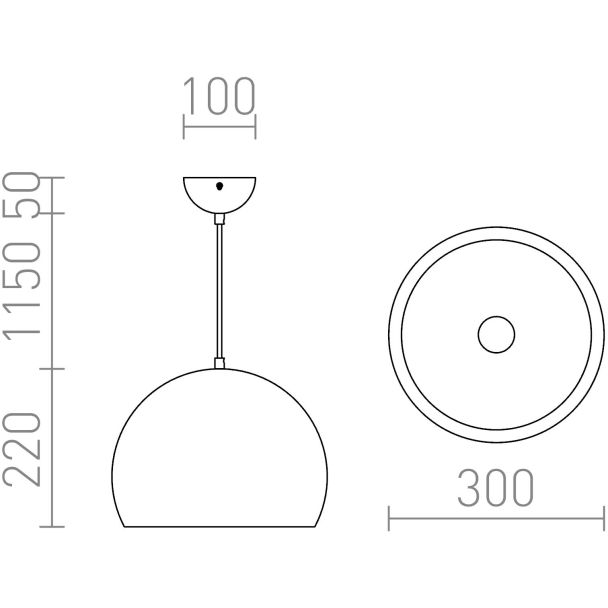 RENDL R12395 ASTON 30 wisząca miedź 230V E27 42W