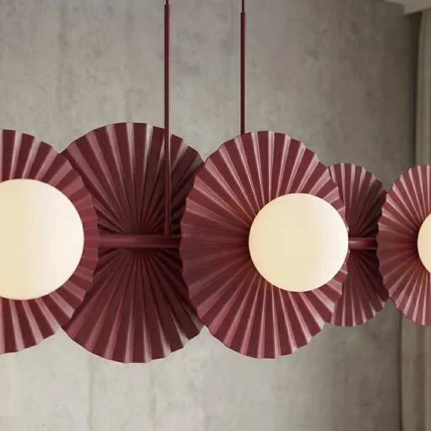 EMIBIG 1729/6 UMBRA 6 BURGUNDY Lampa wisząca