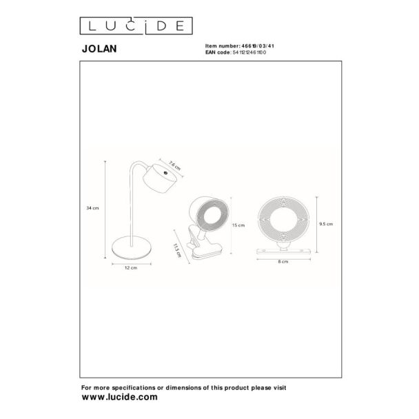 LUCIDE JOLAN 46619/03/41 lampa biurkowa