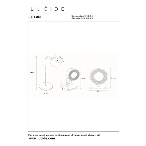 LUCIDE JOLAN 46619/03/41 lampa biurkowa